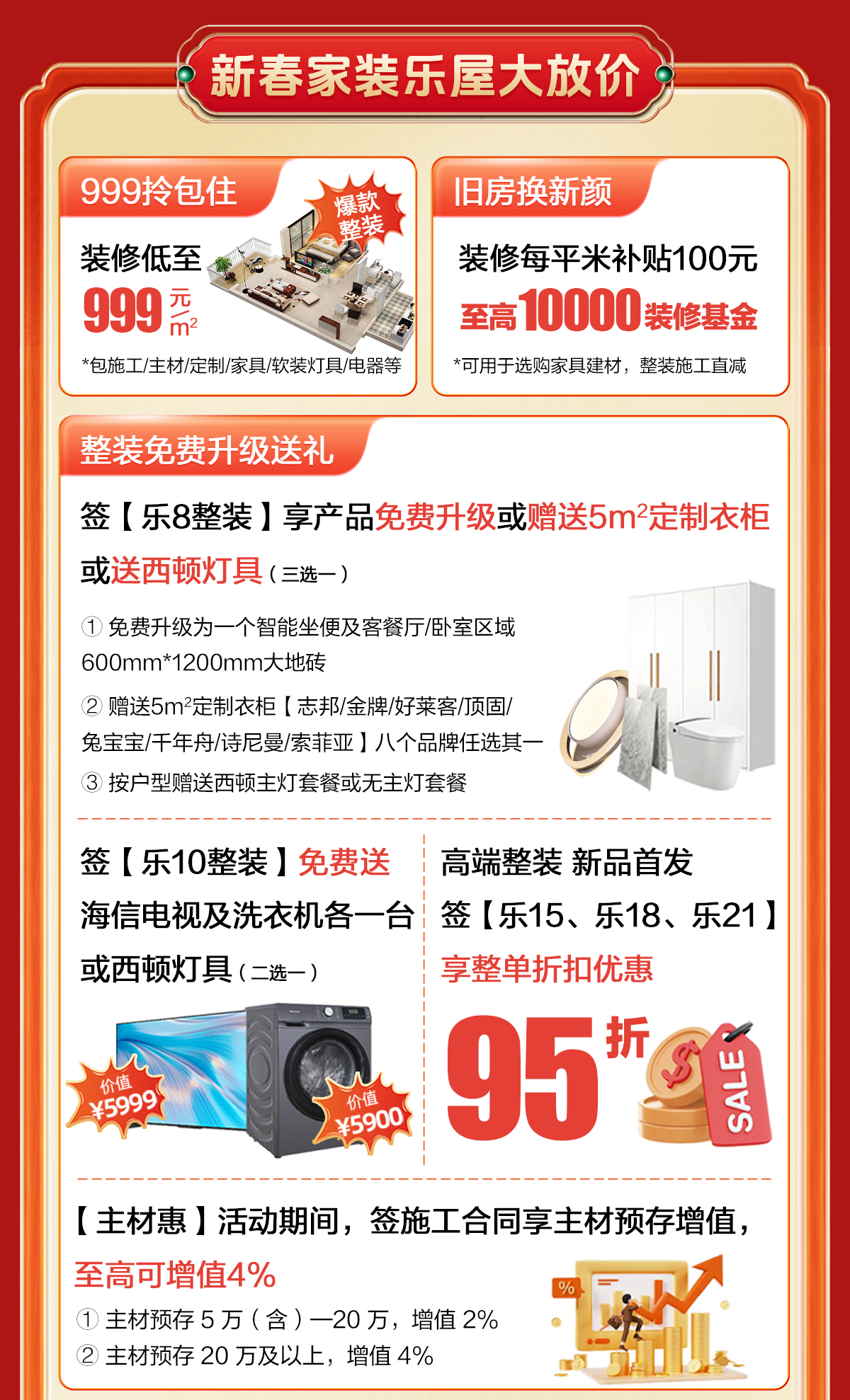 新春活动旧房换新送补贴/爆款整装拎包住仅需每平米999元/乐屋整装送电器主材升级送灯具送定制